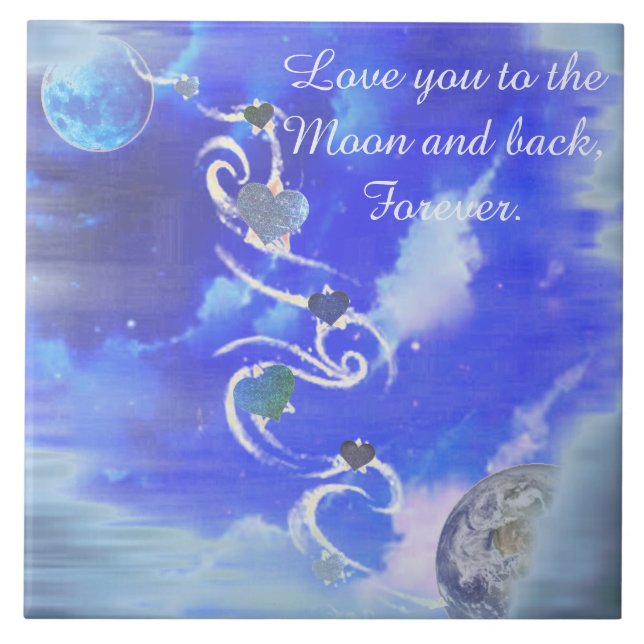 Azulejo De Cerámica A la luna y atrás (Frente)