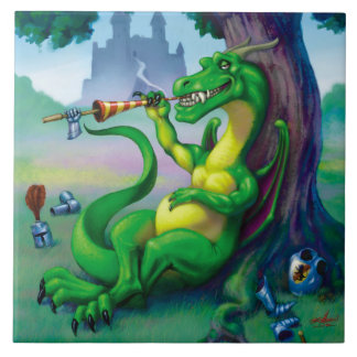 Azulejo De Cerámica A veces gana el dragón