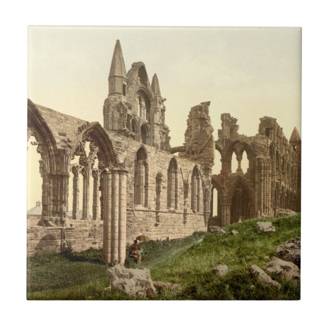 Azulejo De Cerámica Abadía I, Whitby, Yorkshire, Inglaterra de Whitby (Frente)