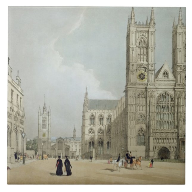 Azulejo De Cerámica Abadía y hospital de Westminster, de 'Londres como (Frente)