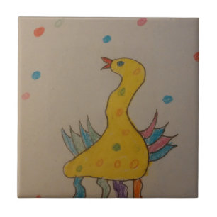 Azulejo De Cerámica #ABC Arte de niños, Pato de Pascua