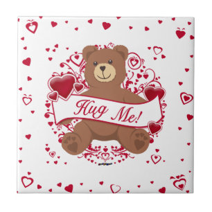 Azulejo De Cerámica ¡Abrazame! El día de San Valentín Teddy Bear