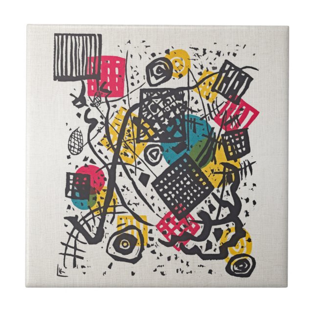 Azulejo de cerámica abstracta de Wassily Kandinsky (Frente)