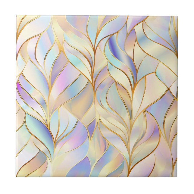 Azulejo de Cerámica Abstracto Pastel Irisado (Frente)