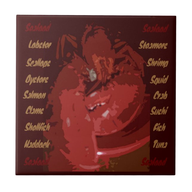 Azulejo De Cerámica Abstracto Tejido de bogavante (Frente)