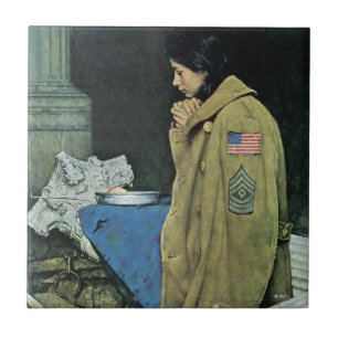 Azulejo De Cerámica Acción de gracias del refugiado