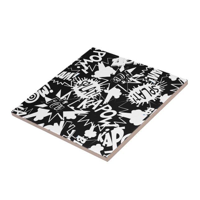 Azulejo De Cerámica Acciones de historietas (Lado)