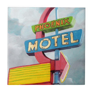 Azulejo De Cerámica Acuarela Phoenix Motel