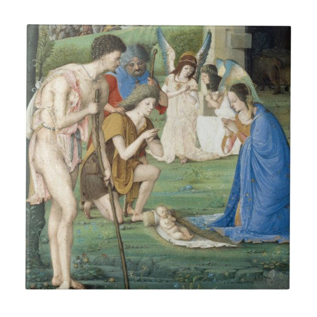 Azulejo De Cerámica Adoración de los pastores, circa 1500 (Frente)