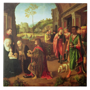 Azulejo De Cerámica Adoración de unos de los reyes magos