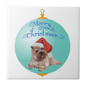 Azulejo De Cerámica Adornos de Navidad de Terrier Cairn