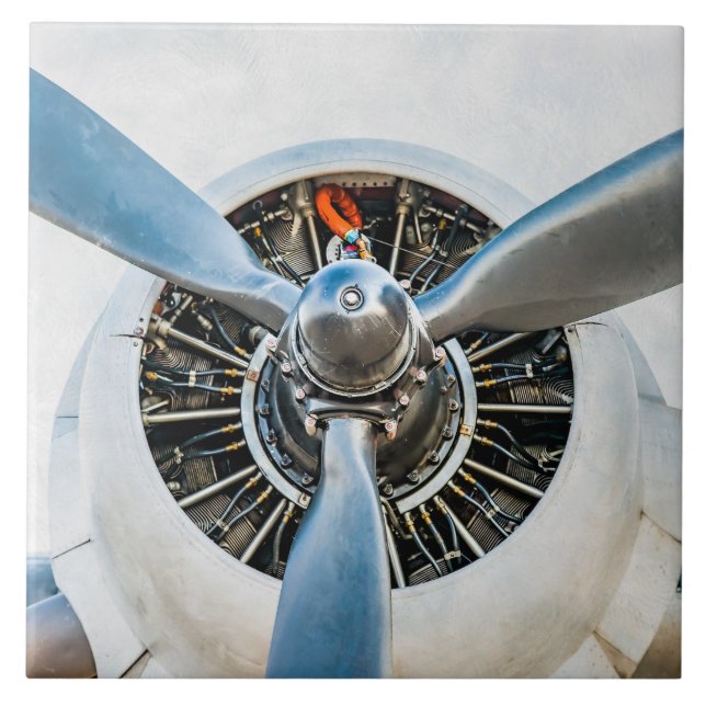 Azulejo De Cerámica Aeronaves Douglas DC-3. Hélice (Frente)