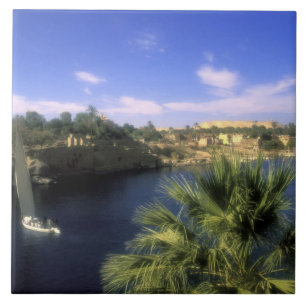 Azulejo De Cerámica AF, Egipto, Alto Egipto, Asuán. Río Nilo,