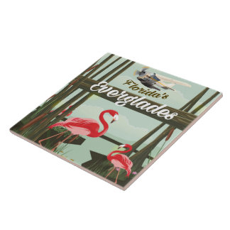 Azulejo De Cerámica Afiche de viaje del personalizado Everglades de Fl