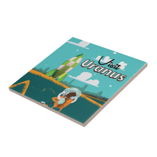 Azulejo De Cerámica Afiche de viaje del personalizado Urano
