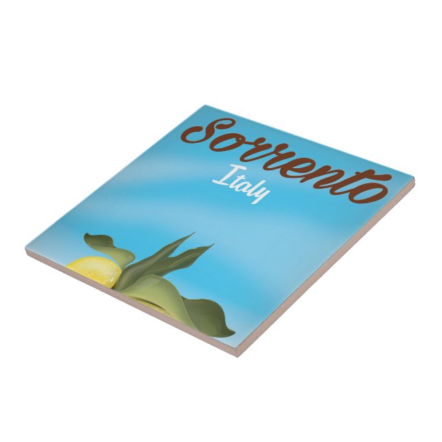 Azulejo De Cerámica Afiche de viajes de vacaciones de Sorrento (Lado)