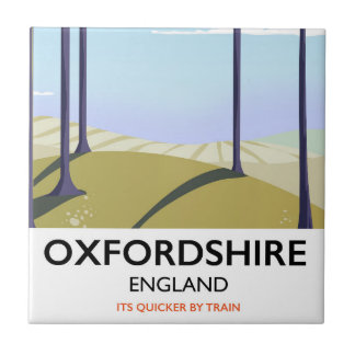 Azulejo De Cerámica Afiche de viajes estilo vintage de Oxfordshire