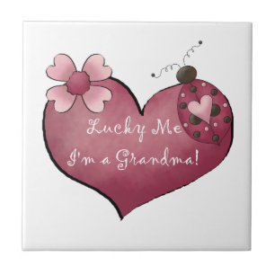 Azulejo De Cerámica Afortunadamente soy un regalo de la abuela