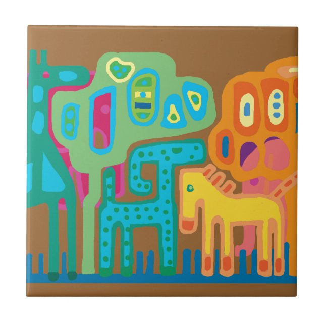 Azulejo De Cerámica África étnica (Frente)