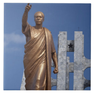 Azulejo De Cerámica África, Ghana, Acra. Mausoleo de Nkrumah, final