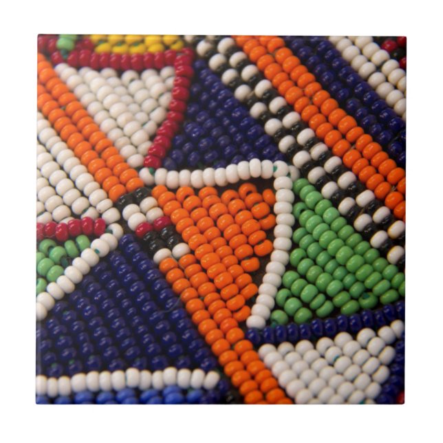 Azulejo De Cerámica África, Kenia. Colas tribales masái (Frente)