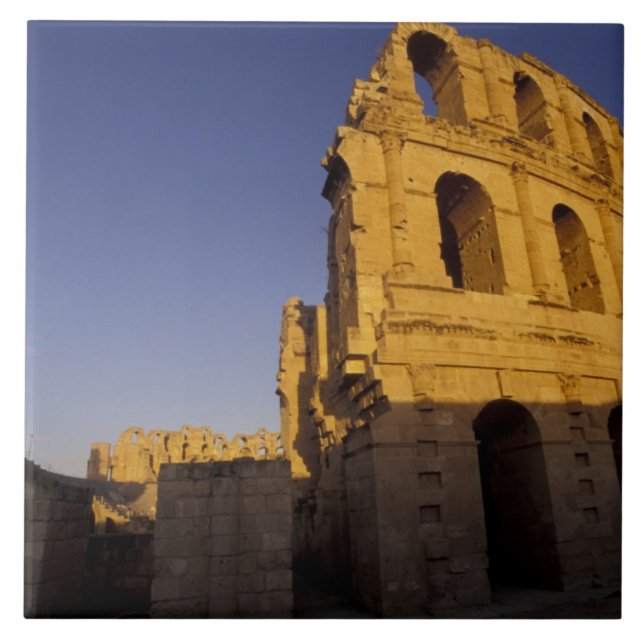 Azulejo De Cerámica África, Túnez, El Jem. Ruinas de un romano (Frente)
