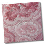 Azulejo De Cerámica Agato rosa moderno de moda<br><div class="desc">Una cautivadora impresión rodocrosista rosa que le da vida a la delicada belleza de este impresionante mineral. ¡Añade tu monograma o nombre para personalizarlo! Con una perspectiva de primer plano, esto muestra los detalles intrincados y los patrones hipnotizantes de la piedra rodocrosiana. Sus tonos rosas suaves crean una experiencia visual...</div>