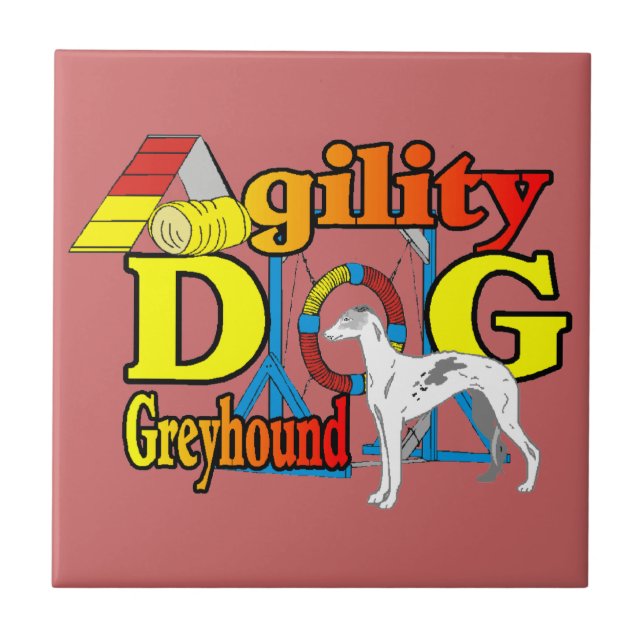 Azulejo De Cerámica Agilidad de Greyhound (Frente)