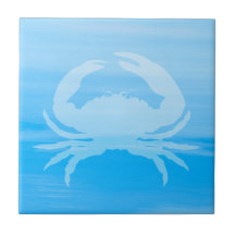 Agua azul clara con cangrejo