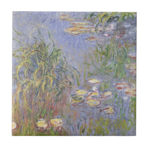 Azulejo De Cerámica Agua-Lirios de Claude Monet el , racimo de hierba