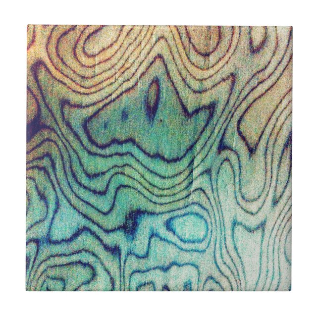 Azulejo De Cerámica Aguamarina de madera (Frente)