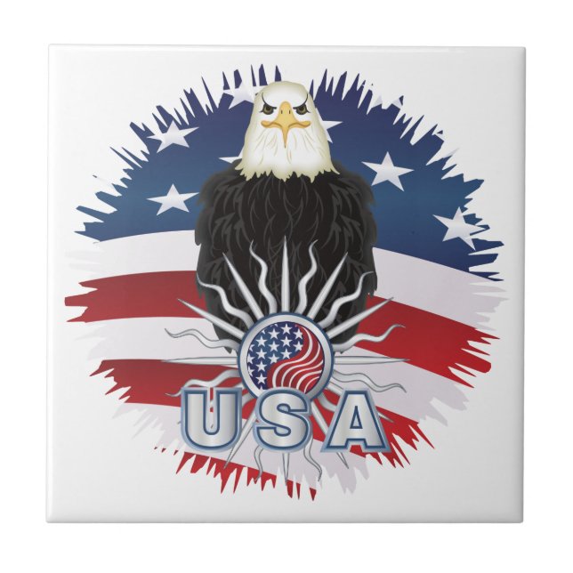 Azulejo De Cerámica Águila americana (Frente)
