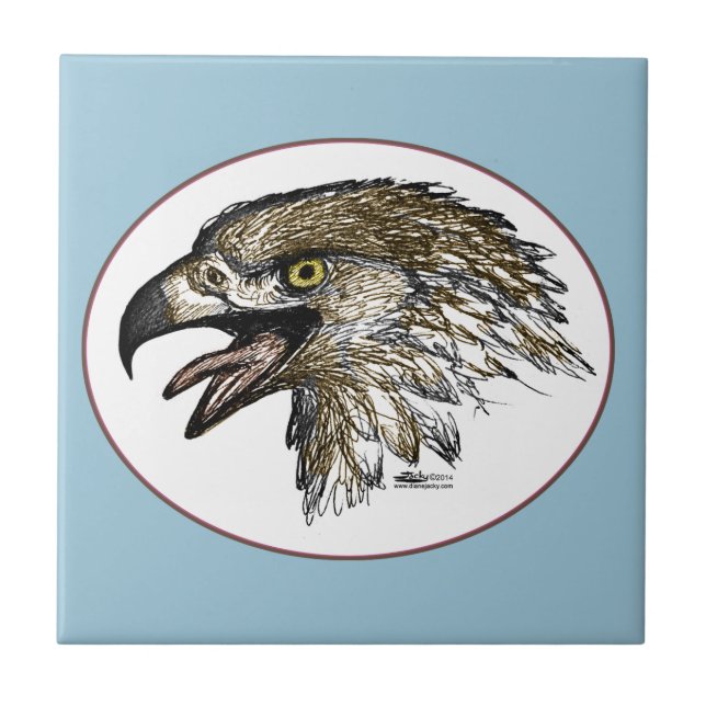 Azulejo De Cerámica Águila gritando (Frente)