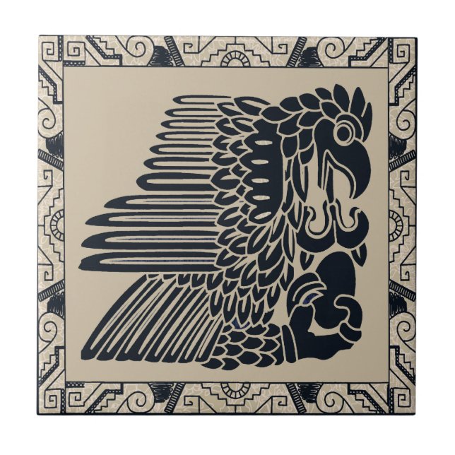 Azulejo De Cerámica Águila Inca con nueva vida (Frente)