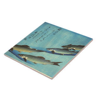 Azulejo De Cerámica Ai (trucha) - impresión japonesa de los pescados