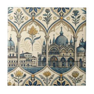 Azulejo de Cerámica al Estilo Veneciano Barroco