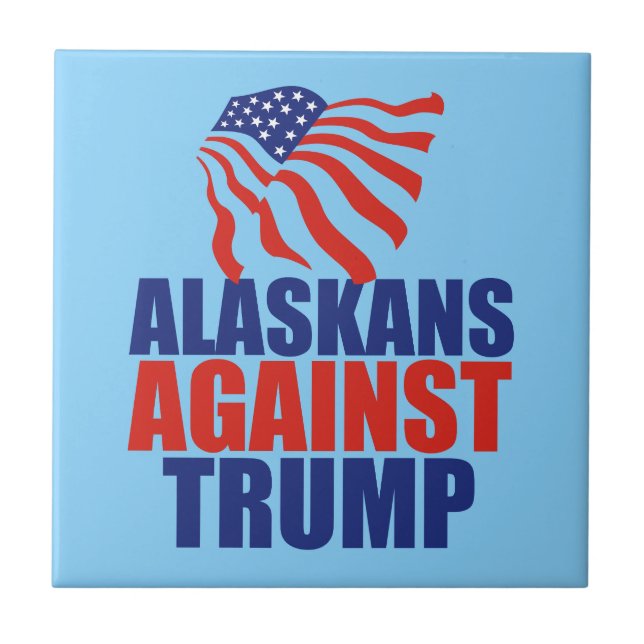 Azulejo De Cerámica Alaskans contra Trump (Frente)