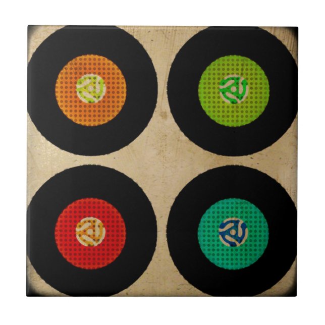 Azulejo De Cerámica Álbum de disco de vinilo retro 45 (Frente)