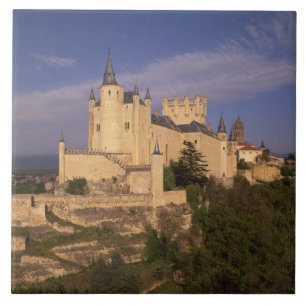 Azulejo De Cerámica Alcázar y Catedral, Segovia, Castilla y León,