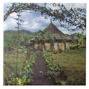 Azulejo De Cerámica Aldea en las Tierras Altas, Goroka, Papúa Nueva