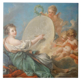 Azulejo De Cerámica Alegoría de la pintura, 1765 (aceite en lona)