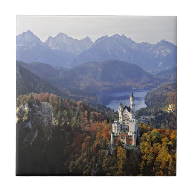 Azulejo De Cerámica Alemania, Baviera, castillo de Neuschwanstein. (Frente)