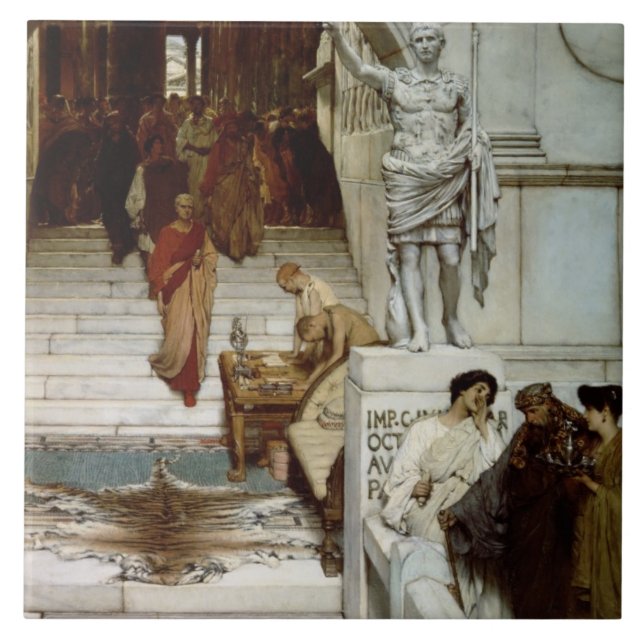 Azulejo De Cerámica Alma-Tadema el | una audiencia en Agrippa, 1875 (Frente)