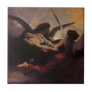 Azulejo De Cerámica Alma traída al cielo por Bouguereau
