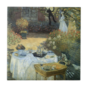 Azulejo De Cerámica Almuerzo de Claude Monet, Impresionismo Vintage