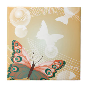 Azulejo De Cerámica Aloha Hawái Boda mariposa arte destino