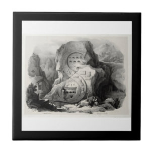 Azulejo De Cerámica Alphabeto Pittorico de Antonio Basoli: letra S
