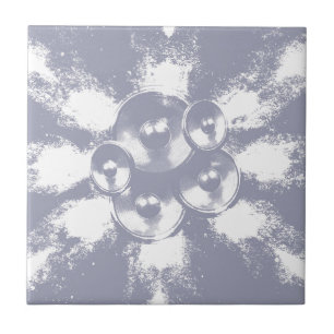 Azulejo De Cerámica Altavoces de música azul claro