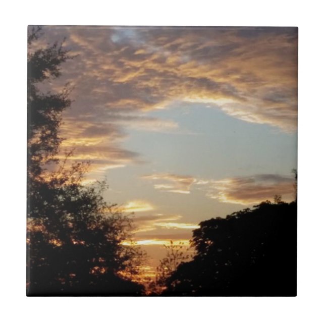 Azulejo De Cerámica amanecer dorado (Frente)