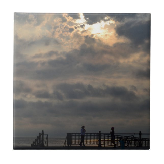 Azulejo De Cerámica Amanecer nublado por Shirley Taylor (Frente)